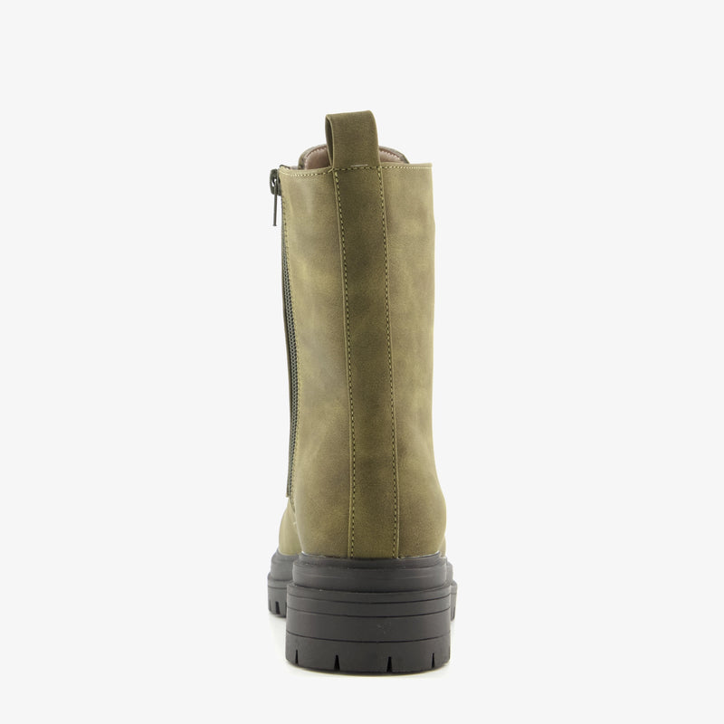 Botas altas de mujer marca Orléans botas con suela resistente piel verde militar negro marrón cognac 37 al 41