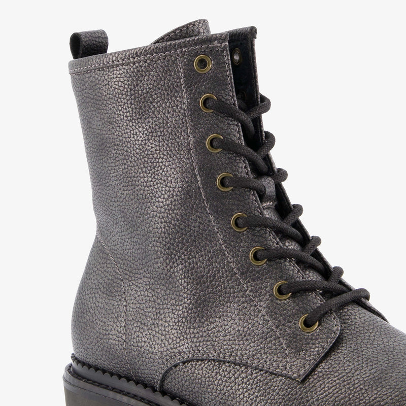 Botas mujer polipiel gris negro 37 38 39 40 41 42