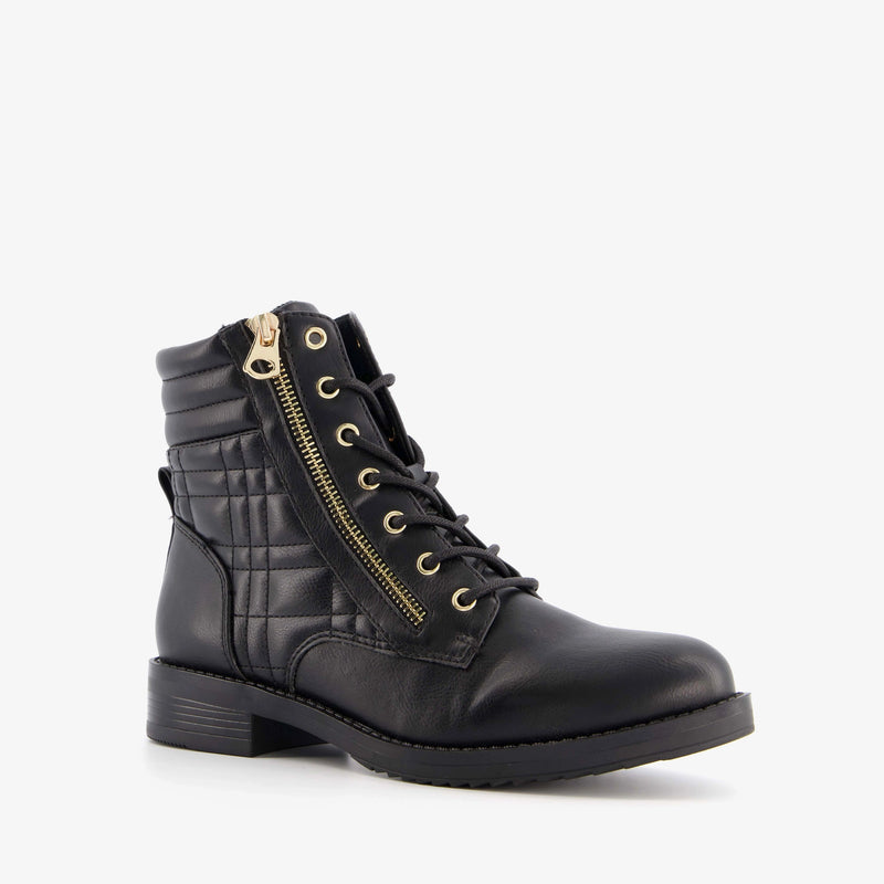 Botas mujer polipiel negro dorado 37 38 39 40 41