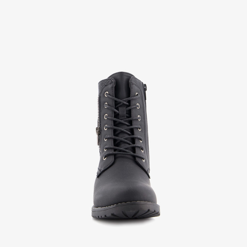 Botas altas de mujer marca Orléans botas zapatos con cordones y suela resistente piel negro marrón cognac 37 al 41