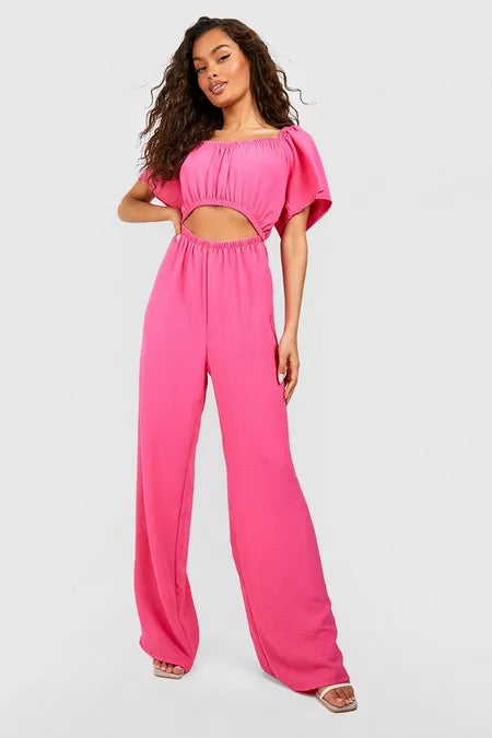 Dames jumpsuit s m l xl xxl beige roze