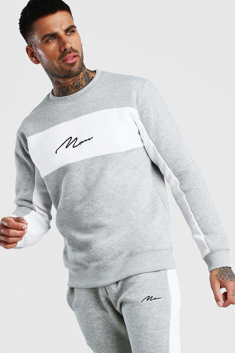 Conjunto de ropa para jogging para hombre gris blanco xs sml xl