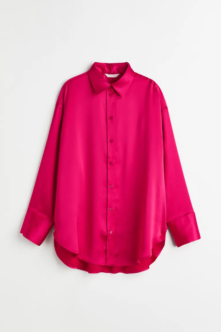 Blouse overhemd zwart wit cerise lichtroze xxs xs s m l xl xxl