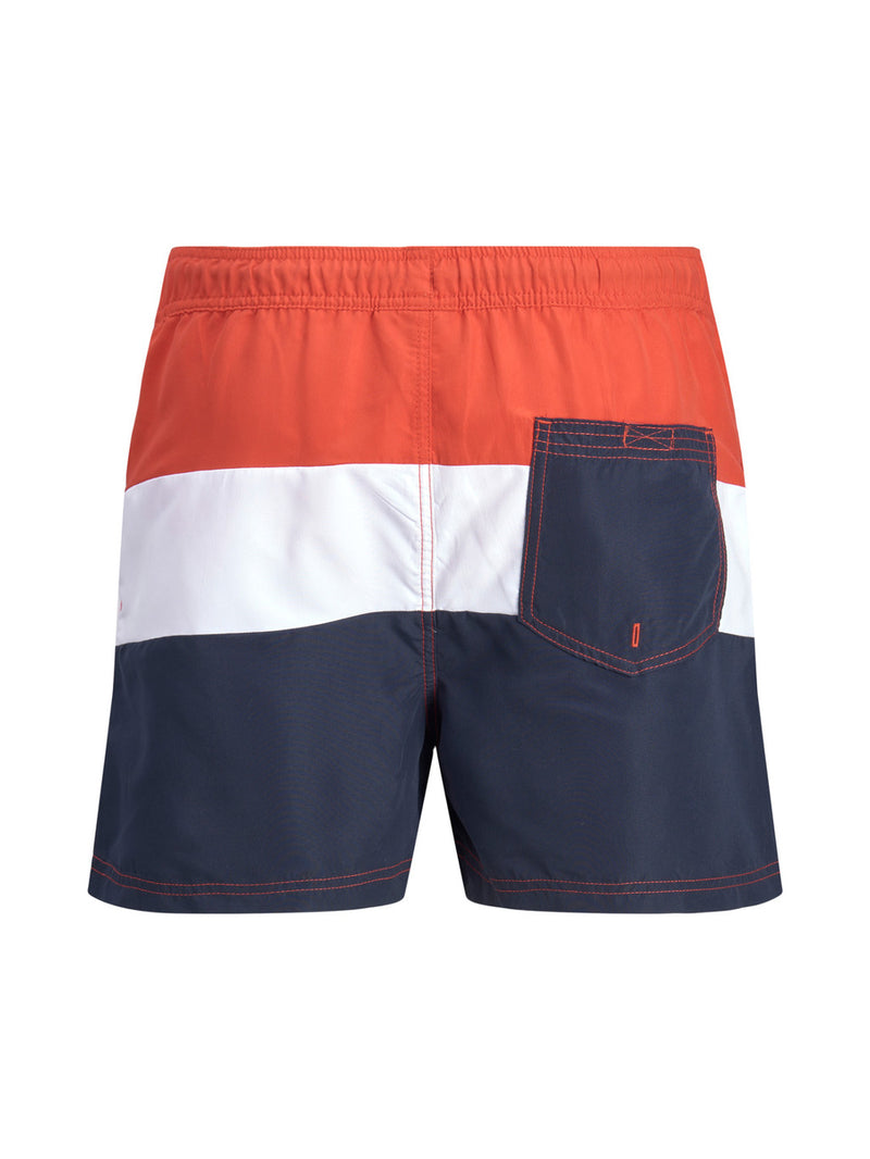 Heren zwembroek oranje wit marineblauw xs s m l xl xxl